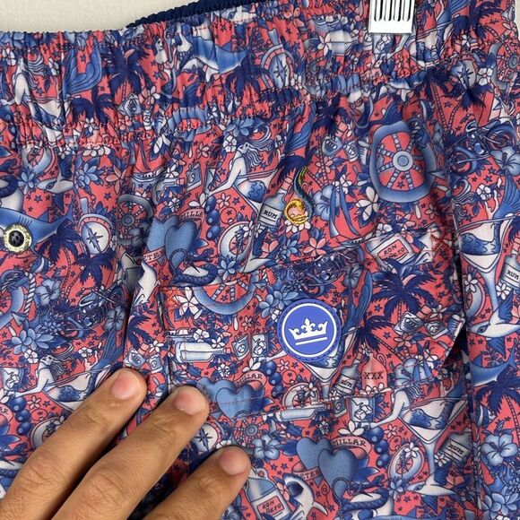 Peter Millar Tic Tac Tatt Blue Pattern Swim Trucks Men’s Sz L - Picture 3 of 5